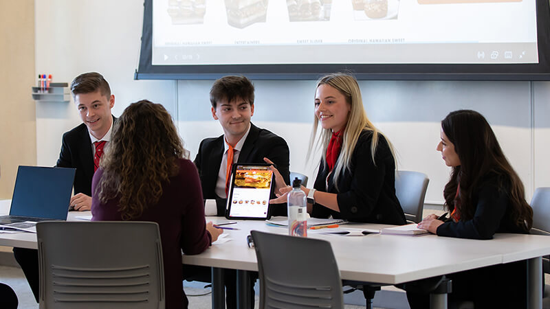 Students at roundtable