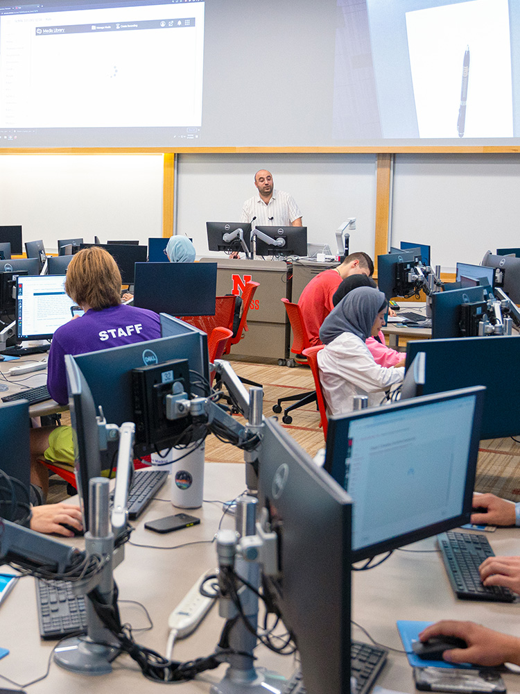 Students in a classroom.